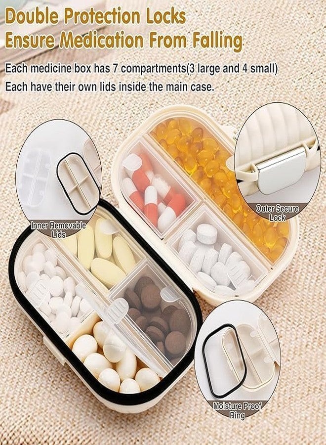 Shrux Pill Case - Portable Supplements Tablet Container Box with 7 Slots | Medicine Tablet & Vitamin Capsule Organizer Box | Travel Medicine Case Kit - Pocket Daily Pharmacy Container | Travel Portable Daily Pill Container - Image 3